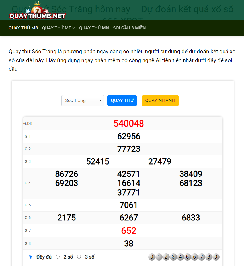 quay thử sóc trăng